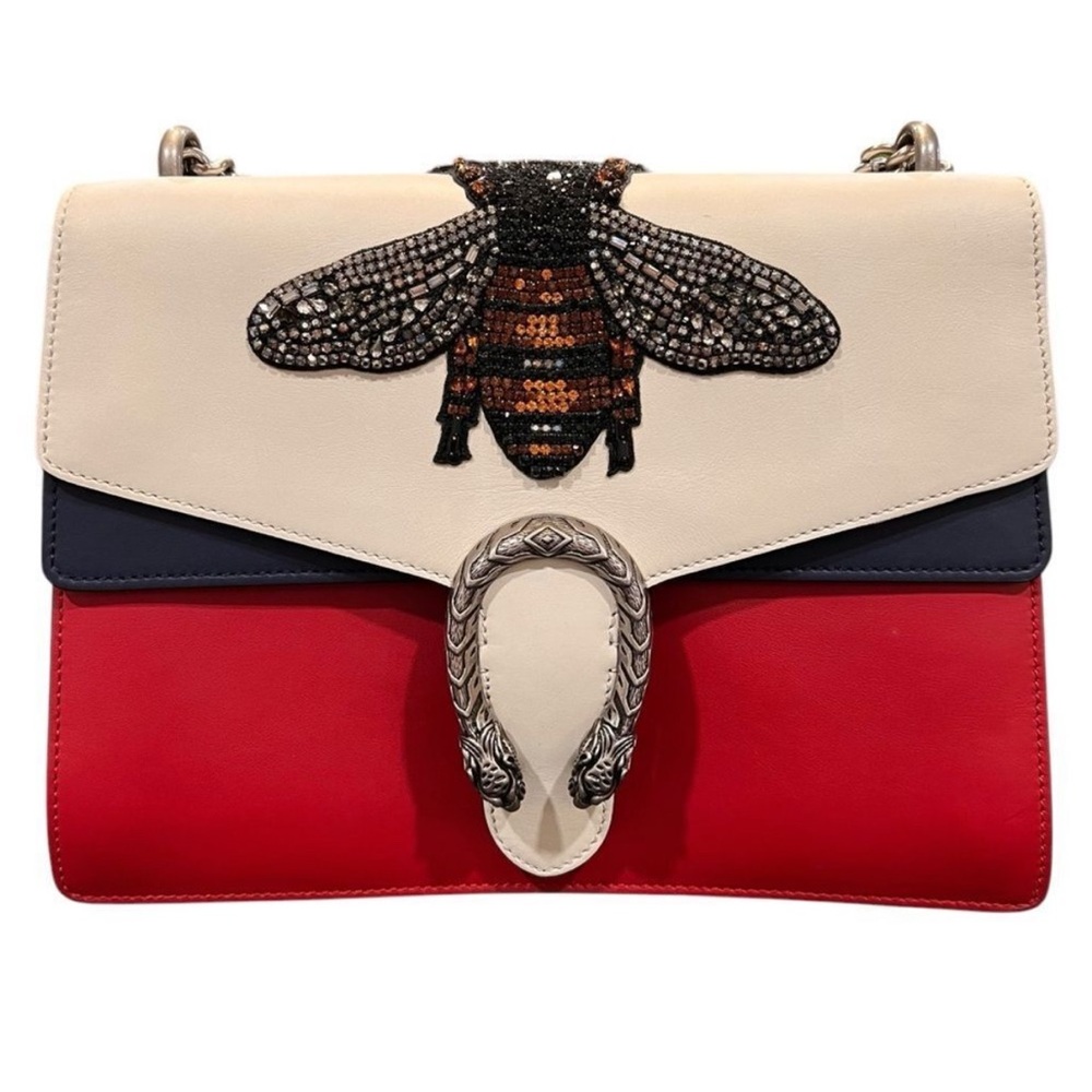 Gucci Dionysus Red, White, and Blue Designer Bag with Bee Embellishment - Picture 2 of 10